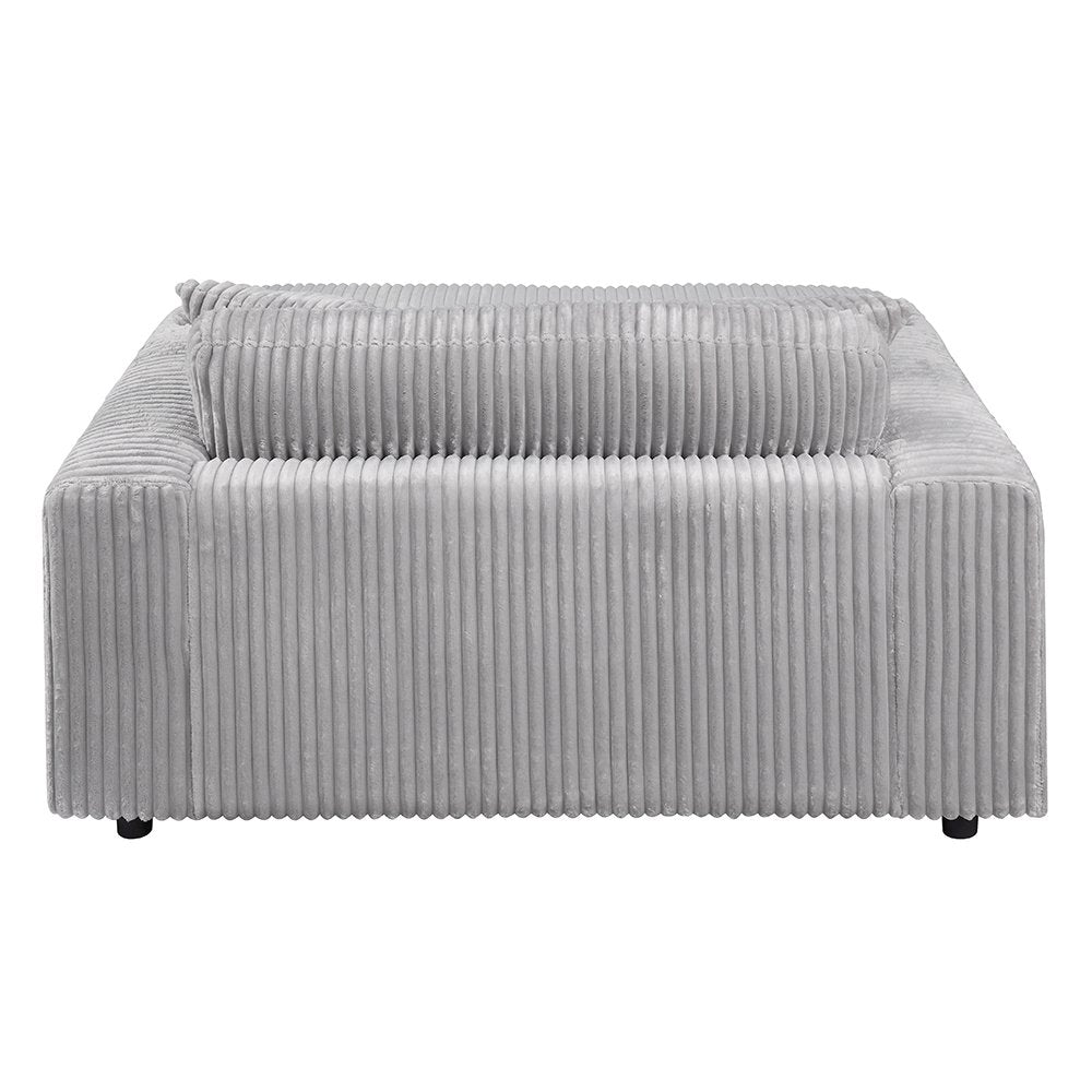 Hilde Chaise w/2 Pillows, Light Gray Cordoury