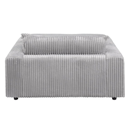 Hilde Chaise w/2 Pillows, Light Gray Cordoury