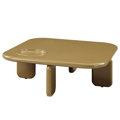Joane Coffee Table, Yellowish Brown & Light Gray High Gloss