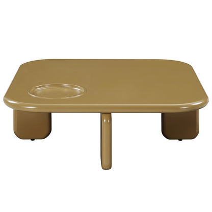Joane Coffee Table, Yellowish Brown & Light Gray High Gloss