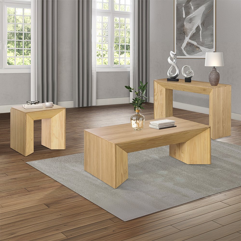 Harold End Table, Natural Oak