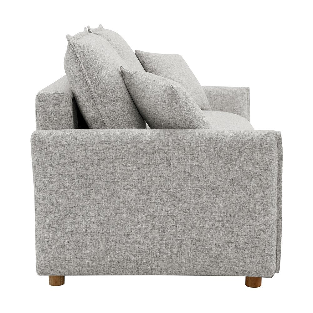 Oran Sofa w/Sleeper, Storage & 2 Pillows (Queen), Gray Chenille