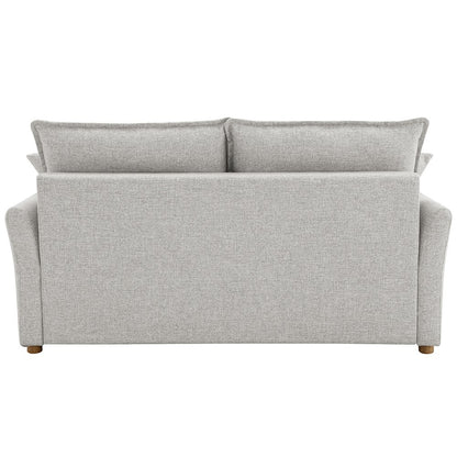 Oran Sofa w/Sleeper, Storage & 2 Pillows (Queen), Gray Chenille