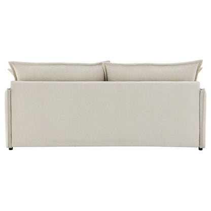 Elisea Sofa w/Sleeper & 2 Pillows (Full), Beige Chenille