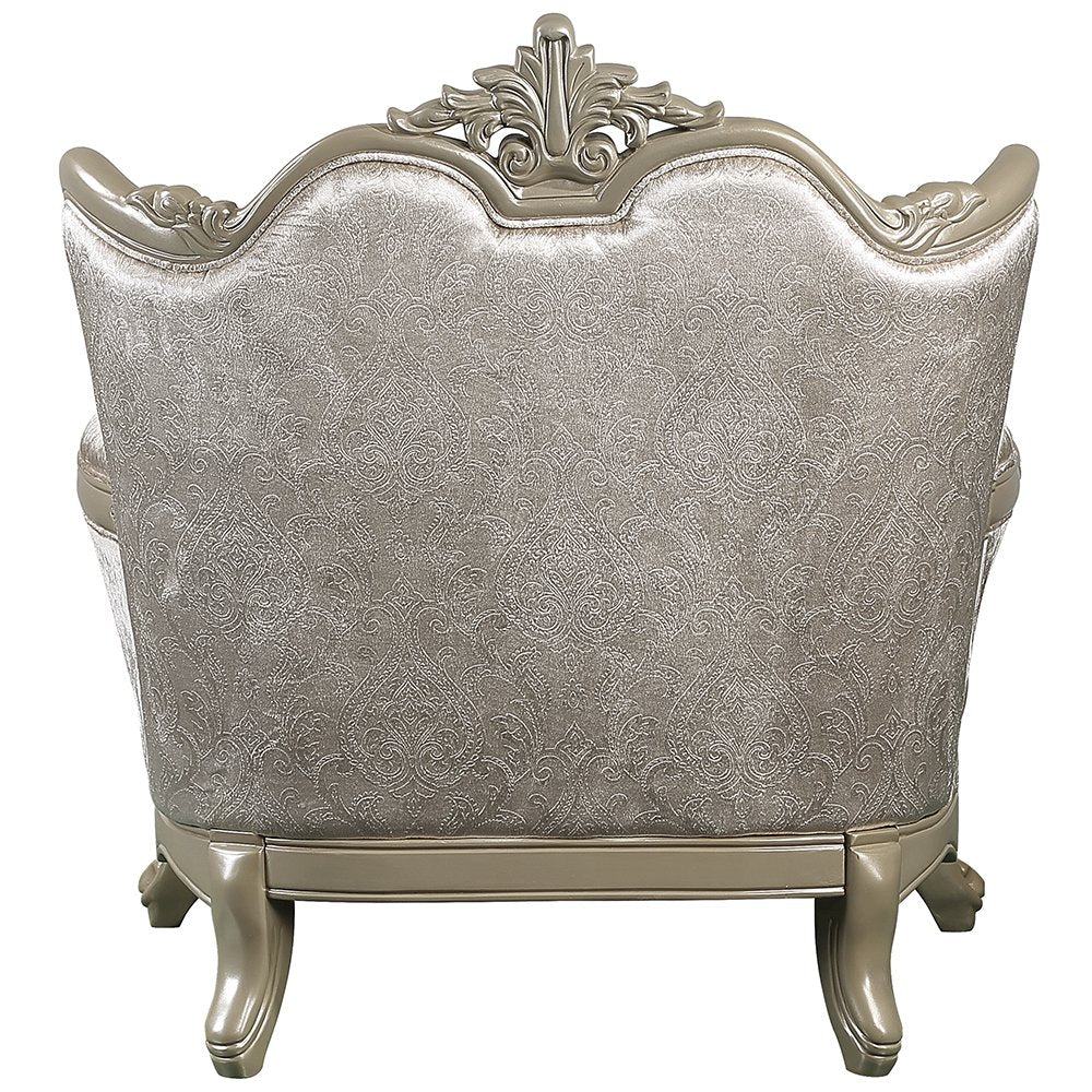 Libertee Chair w/Pillow, Beige Fabric & Champagne