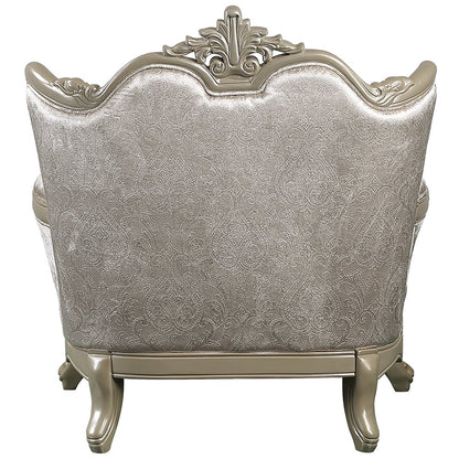 Libertee Chair w/Pillow, Beige Fabric & Champagne