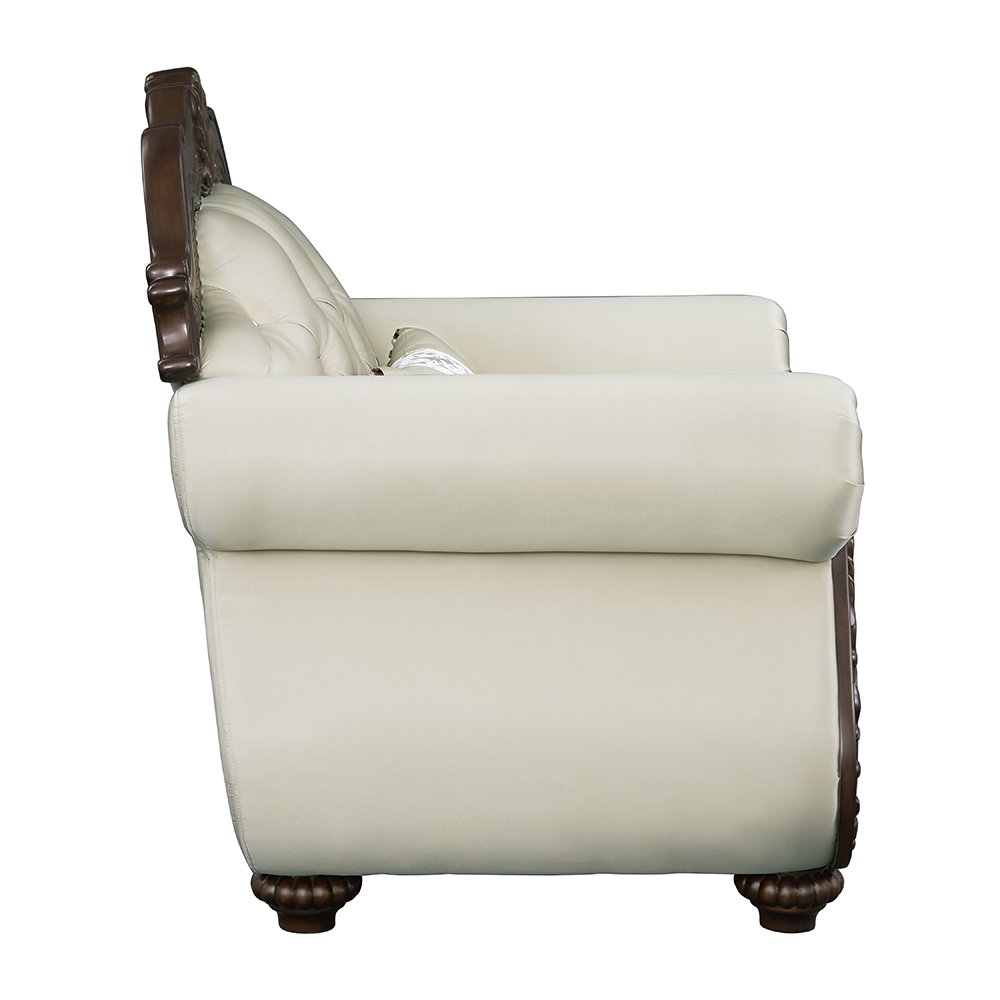 Pierce Chair w/Pillow, Beige Fabric & Cherry