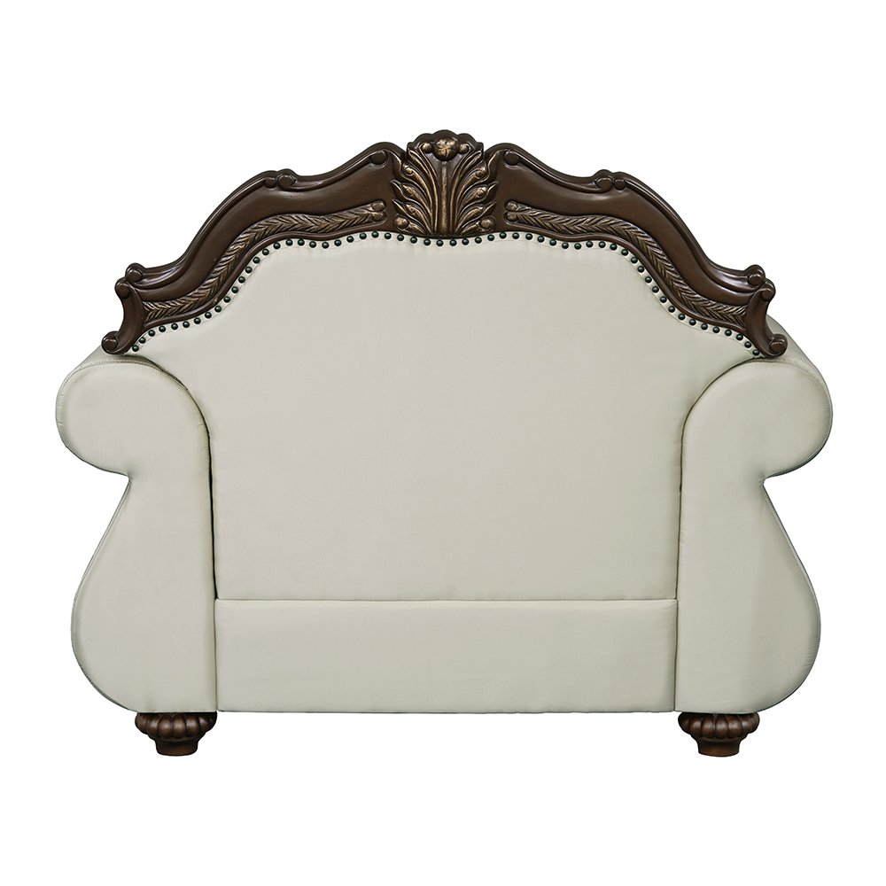 Pierce Chair w/Pillow, Beige Fabric & Cherry