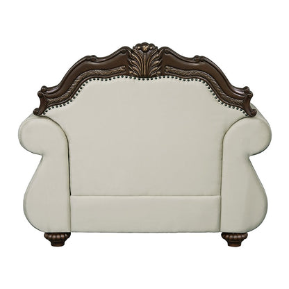 Pierce Chair w/Pillow, Beige Fabric & Cherry