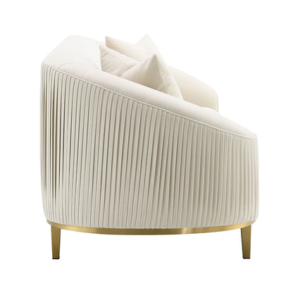 Martina Sofa w/2 Pillows, Ivory Velvet