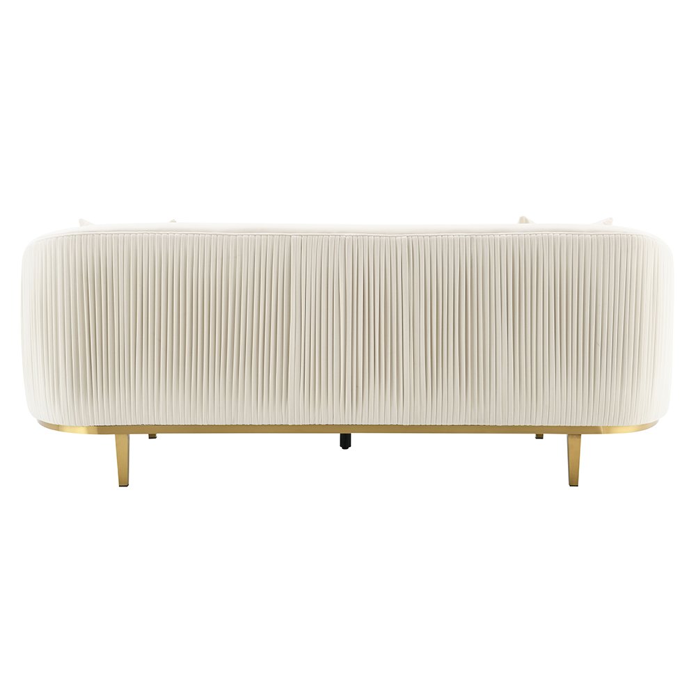 Martina Sofa w/2 Pillows, Ivory Velvet