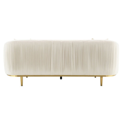 Martina Sofa w/2 Pillows, Ivory Velvet
