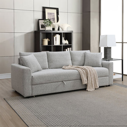 Connie Sofa w/Sleeper & 2 Pillows (Full), Gray Boucle