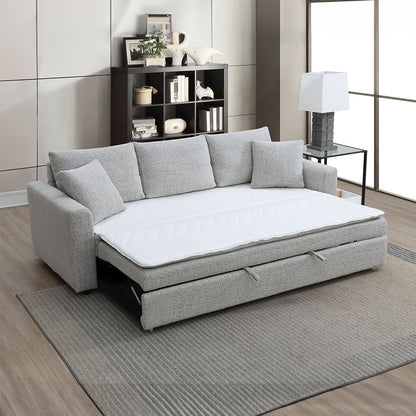 Connie Sofa w/Sleeper & 2 Pillows (Full), Gray Boucle