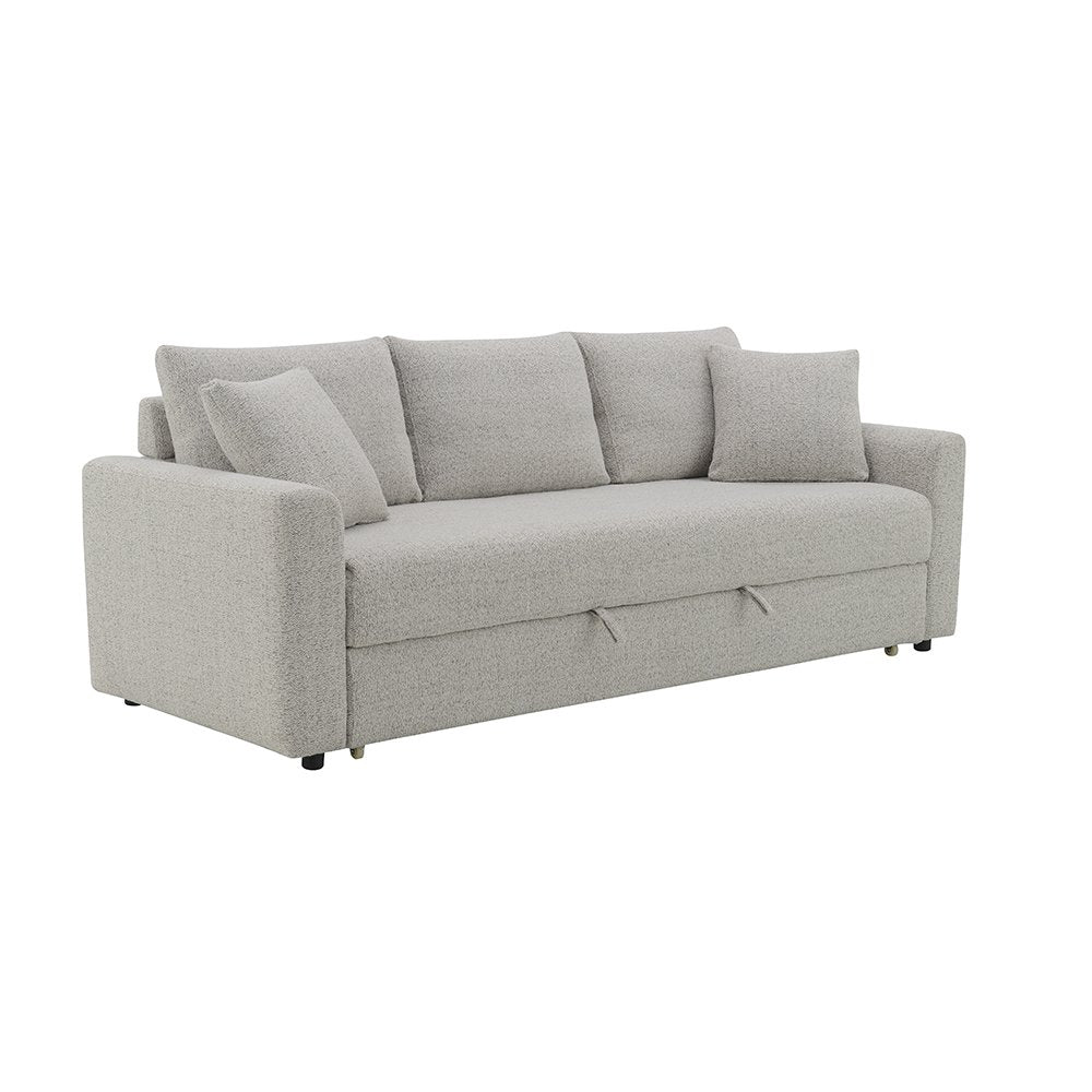 Connie Sofa w/Sleeper & 2 Pillows (Full), Gray Boucle