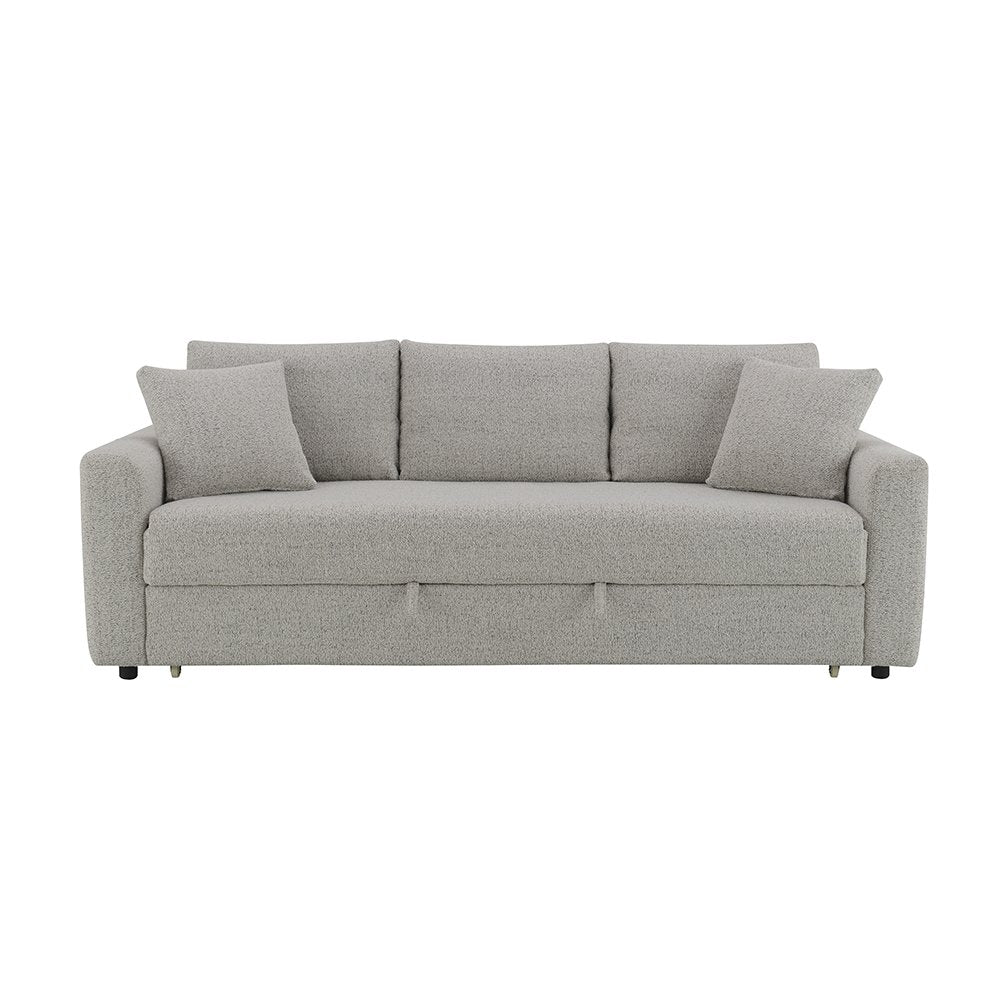Connie Sofa w/Sleeper & 2 Pillows (Full), Gray Boucle