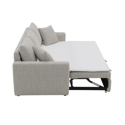 Connie Sofa w/Sleeper & 2 Pillows (Full), Gray Boucle