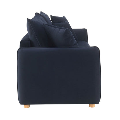 Irina Sofa w/Sleeper & 3 Pillows (Full), Blue Velvet