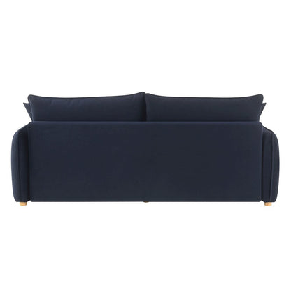Irina Sofa w/Sleeper & 3 Pillows (Full), Blue Velvet