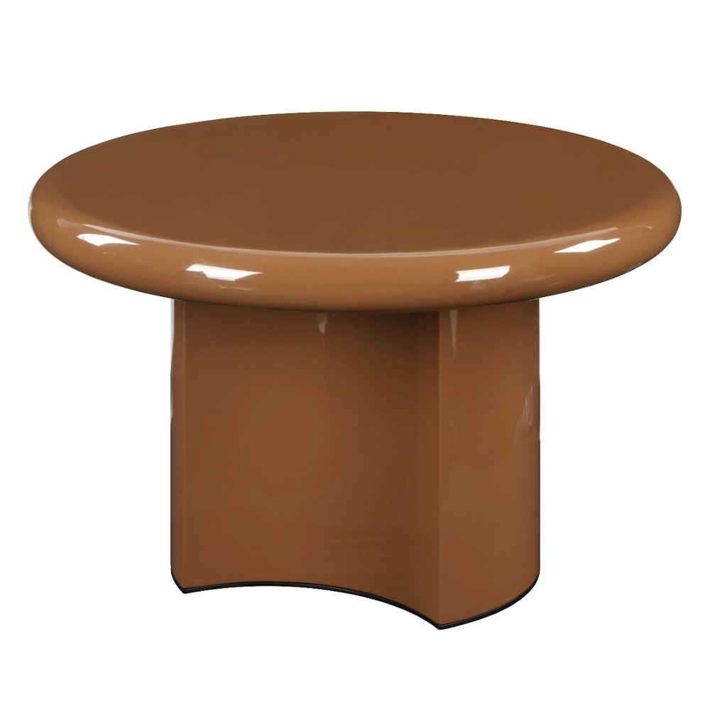 Ronald End Table, Marble Pattern Top, Dark Green & Brown High Gloss