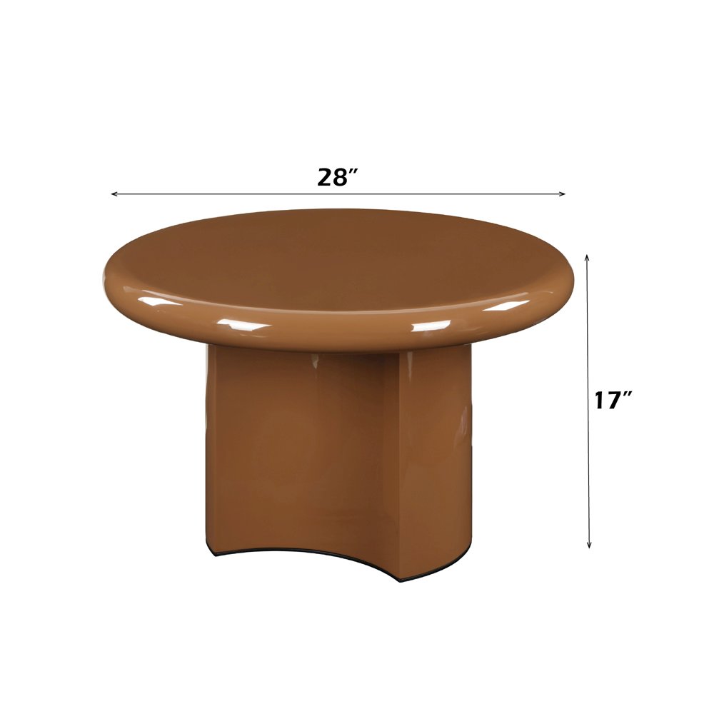Ronald End Table, Marble Pattern Top, Dark Green & Brown High Gloss