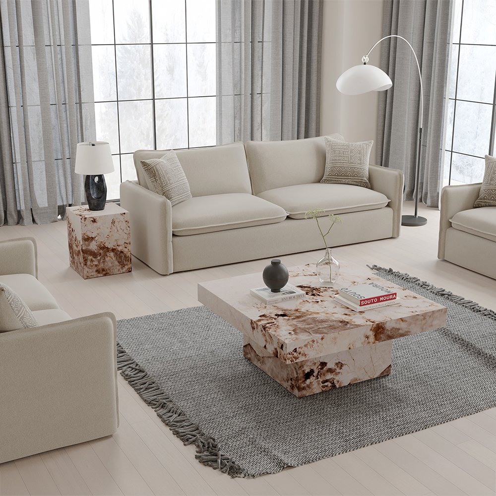 Fultan Coffee Table, Engineered Stone