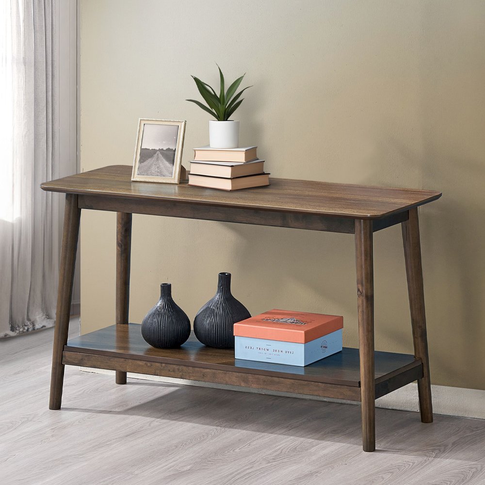 Lamonte Sofa Table w/Shelf, Walnut