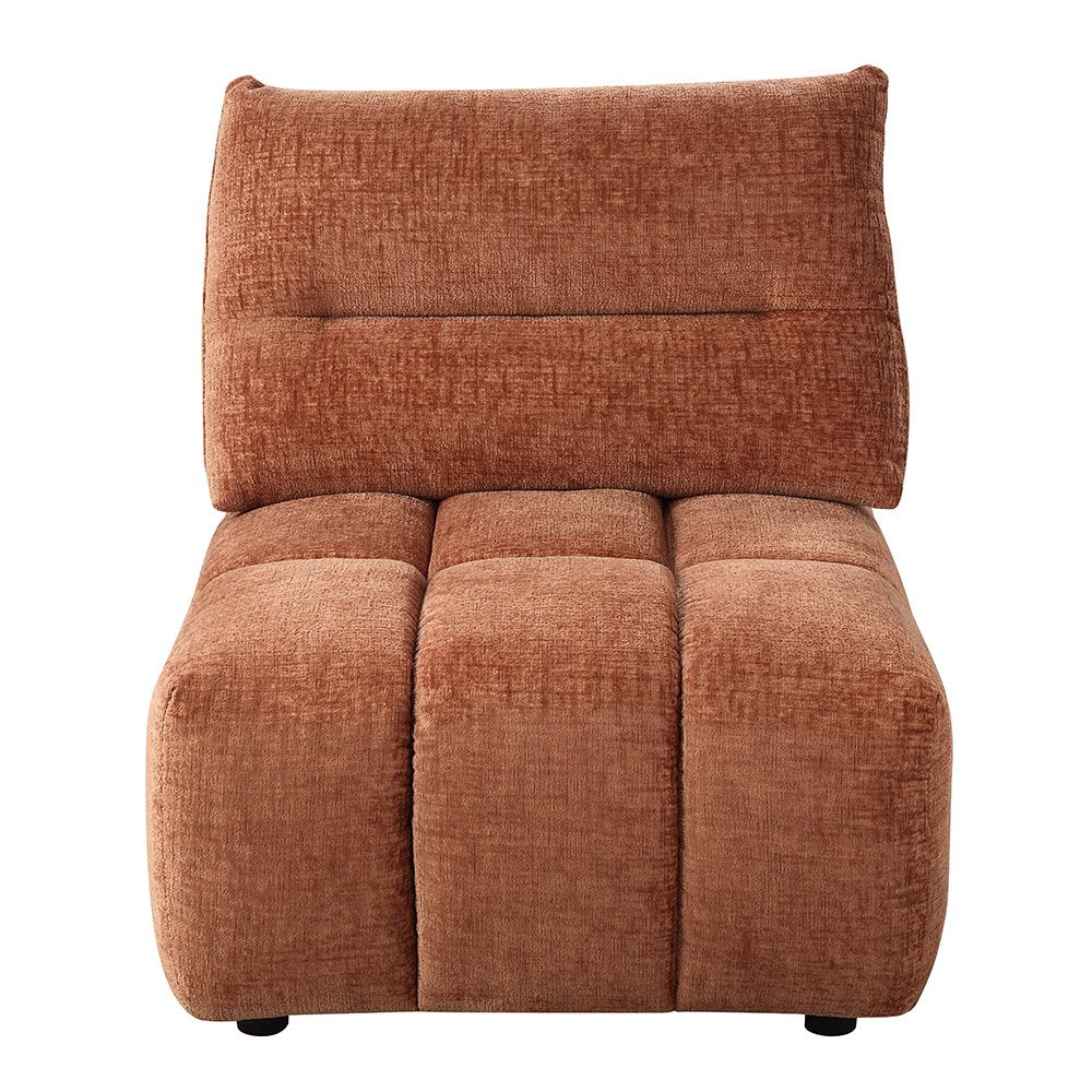 Loanna Modular - Armless Chair, Coral Red Linen