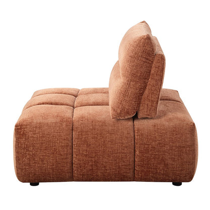 Loanna Modular - Armless Chair, Coral Red Linen