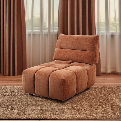 Loanna Modular - Armless Chair, Coral Red Linen