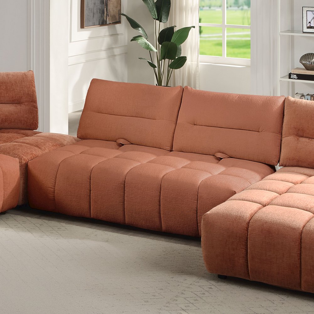Loanna Modular - Loveseat, Coral Red Linen