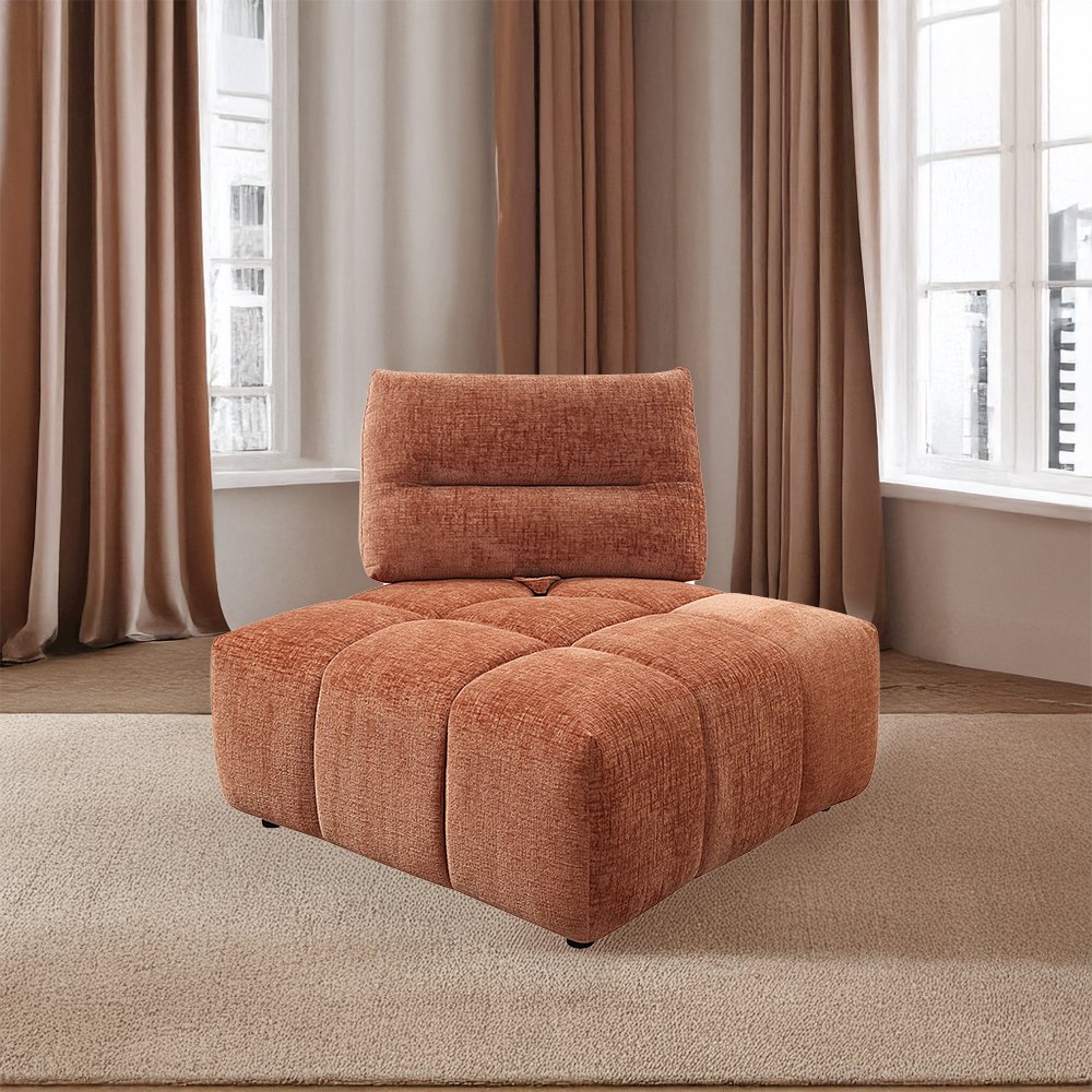 Loanna Modular - Wedge, Coral Red Linen