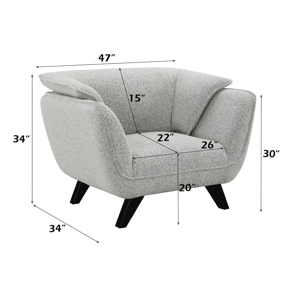 Nayeli Chair, Light Gray Boucle