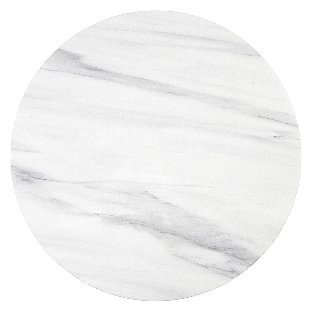 Zaid End Table, Engineering Marble & White High Gloss