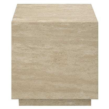 Deon End Table, Beige Natrual Travertine