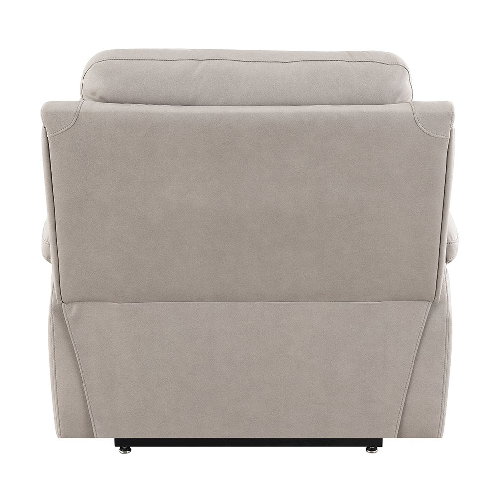 Chriki Power Recliner w/Lift & Heating & Massage, Light Gray Polished Microfiber