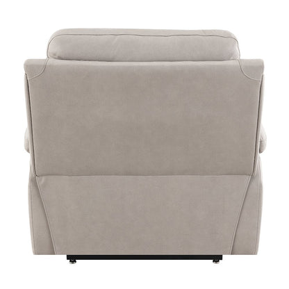 Chriki Power Recliner w/Lift & Heating & Massage, Light Gray Polished Microfiber