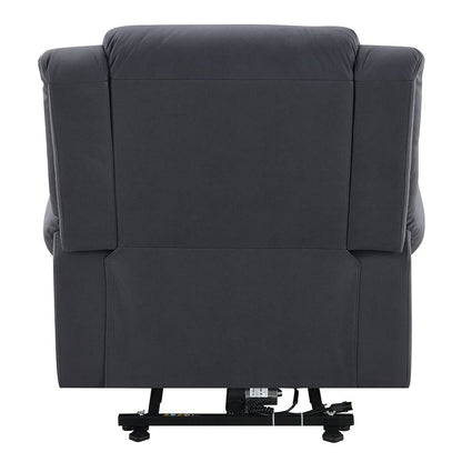 Domana Power Recliner w/Lift & Heating & Massage, Dark Blue Polished Microfiber
