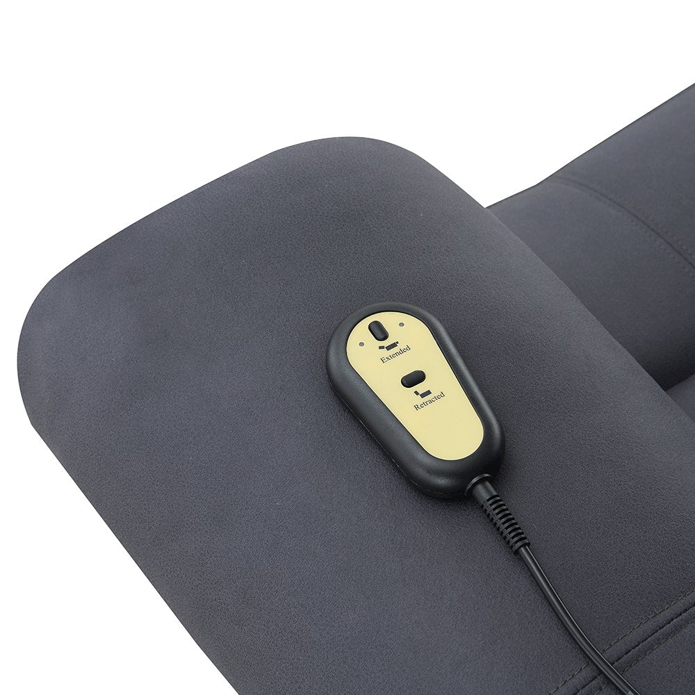 Domana Power Recliner w/Lift & Heating & Massage, Dark Blue Polished Microfiber
