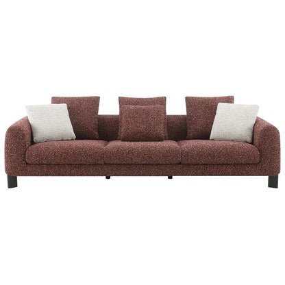 Mardi Sofa w/6 Pillows, Maroon Tweed
