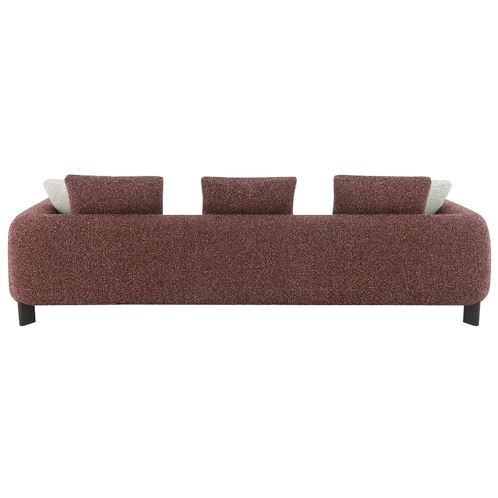 Mardi Sofa w/6 Pillows, Maroon Tweed
