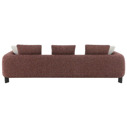 Mardi Sofa w/6 Pillows, Maroon Tweed