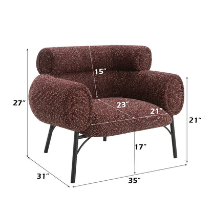 Mardi Chair, Maroon Tweed