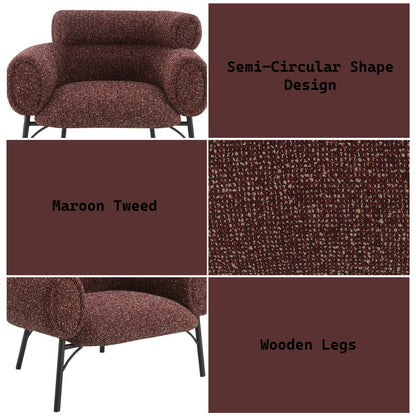 Mardi Chair, Maroon Tweed