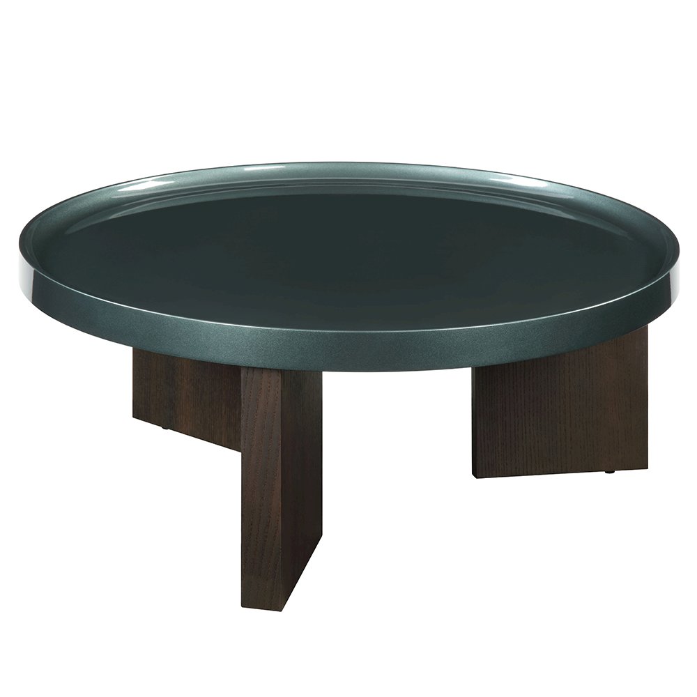 Lakita Coffee Table, Blackish Green/ Dark Blond High Gloss & Smoked Oak