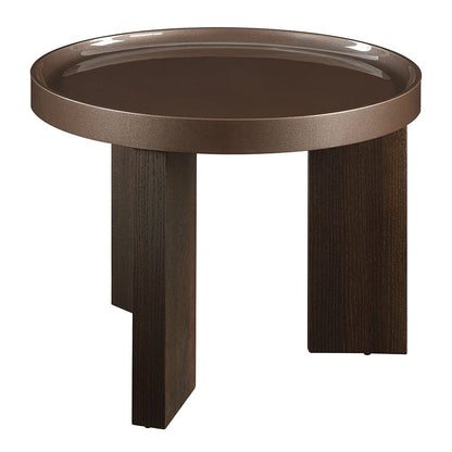 Lakita End Table, Blackish Green/ Dark Blond High Gloss & Smoked Oak