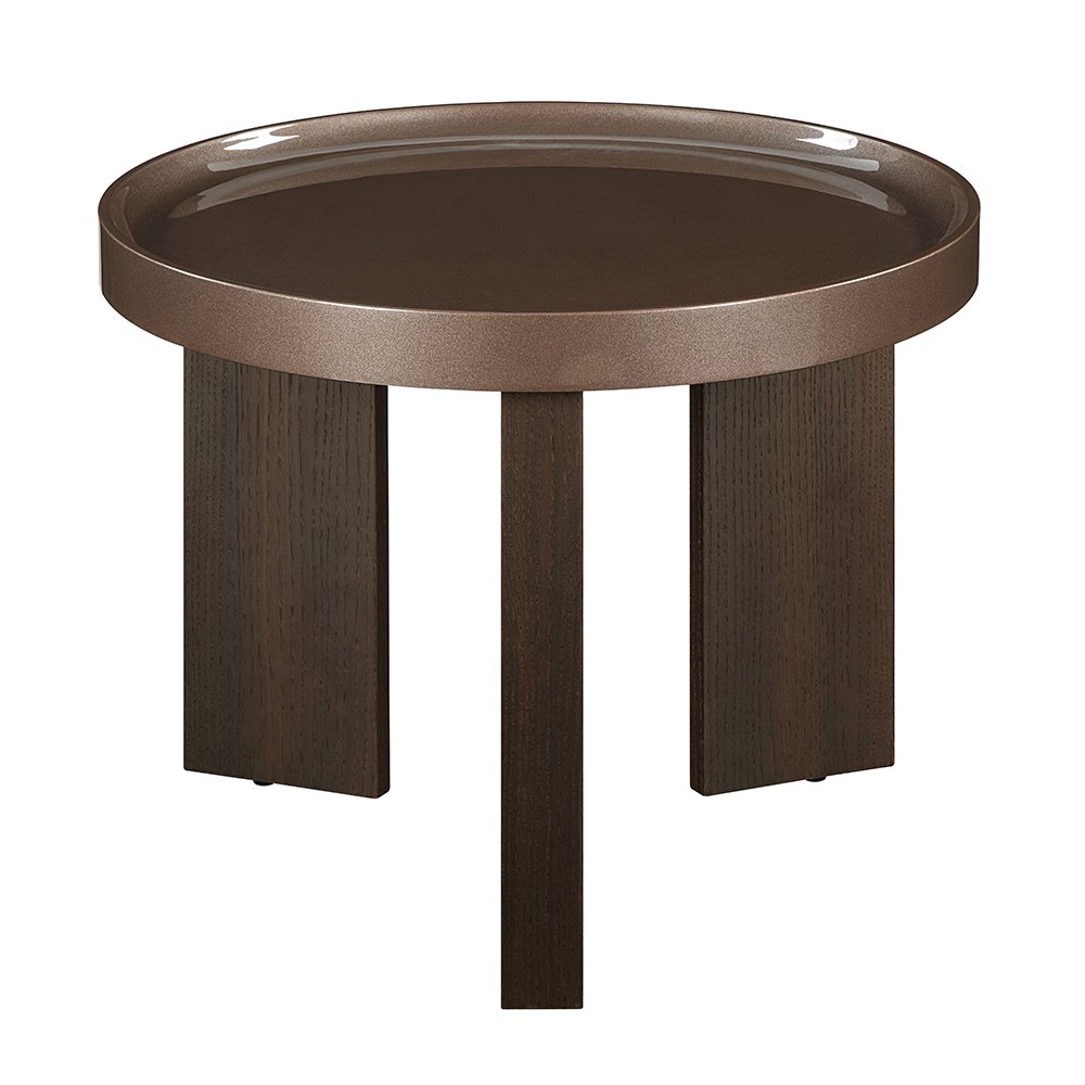 Lakita End Table, Blackish Green/ Dark Blond High Gloss & Smoked Oak