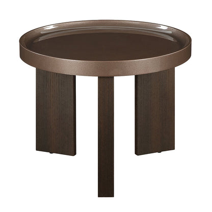 Lakita End Table, Blackish Green/ Dark Blond High Gloss & Smoked Oak