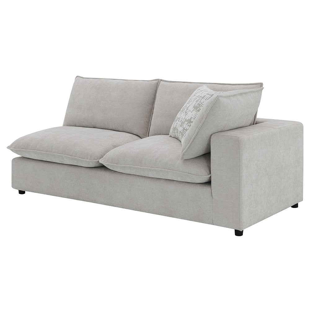 Marisa Modular RF Loveseat w/2 Pillows, Beige Boucle