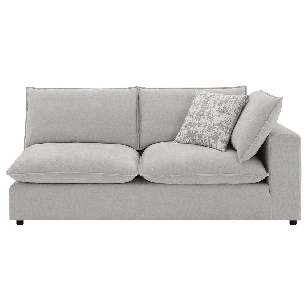 Marisa Modular RF Loveseat w/2 Pillows, Beige Boucle